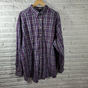 Roundtree Yorke Mens Shirt 3XT Long Sleeve Button Up Pocket Purple PLA92E
